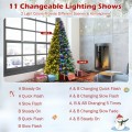 Pre-Lit Snowy Christmas Hinged Tree with Multi-Color Lights - Gallery View 17 of 24