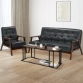 3-Seater PU Leather Upholstered Sofa Couch with Rubber Wood Legs - Gallery View 1 of 9