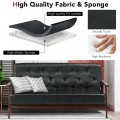 3-Seater PU Leather Upholstered Sofa Couch with Rubber Wood Legs - Gallery View 5 of 9