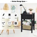 2pcs Bedroom Side End Nightstand with Drawer