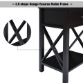2pcs Bedroom Side End Nightstand with Drawer
