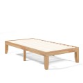 14 Inch Twin Size Rubber Wood Platform Bed Frame with Wood Slat Support