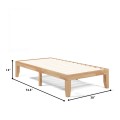 14 Inch Twin Size Rubber Wood Platform Bed Frame with Wood Slat Support