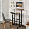 Height Adjustable Mobile Standing Desk with Rolling Wheels for Office and Home - Gallery View 12 of 24