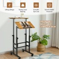Height Adjustable Mobile Standing Desk with Rolling Wheels for Office and Home - Gallery View 13 of 24