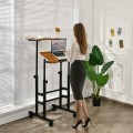 Height Adjustable Mobile Standing Desk with Rolling Wheels for Office and Home - Gallery View 17 of 24