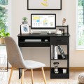 Modern Computer Desk with 2-Tier Storage Shelves Drawer and Keyboard Tray - Gallery View 10 of 18