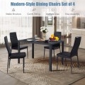 4 Pieces Modern Leather Dinning Chairs Set