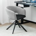 Modern Swivel Accent Chair with Solid Steel Legs - Gallery View 6 of 9