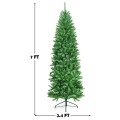 5/6/7 Feet PVC Hinged Pre-lit Artificial Fir Pencil Christmas Tree with 150 Lights - Gallery View 27 of 34