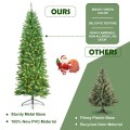 5/6/7 Feet PVC Hinged Pre-lit Artificial Fir Pencil Christmas Tree with 150 Lights - Gallery View 32 of 34