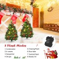 Set of 2 24 Inch Battery Powered Pre-lit Pathway Holiday Christmas Trees