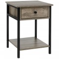 Industrial Nightstand with Drawer and Shelf for Living Room and Bedroom - Gallery View 11 of 11