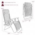 2 Pieces Folding Lounge Chair with Zero Gravity - Gallery View 49 of 55
