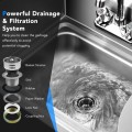Stainless Steel Sink Wall Mount Hand Washing Sink with Faucet and Side Splash - Gallery View 11 of 11