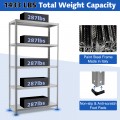 5-Tier Adjustable Storage Shelves with Foot Pads - Gallery View 7 of 10