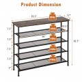 Industrial Adjustable 5-Tier Metal Shoe Rack with 4 Shelves for 16-20 Pairs - Gallery View 5 of 11