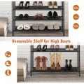 Industrial Adjustable 5-Tier Metal Shoe Rack with 4 Shelves for 16-20 Pairs - Gallery View 8 of 11
