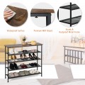 Industrial Adjustable 5-Tier Metal Shoe Rack with 4 Shelves for 16-20 Pairs - Gallery View 6 of 11