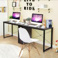 2-Person 79 Inch Computer Desk with Spacious Desktop and Cabinet - Gallery View 1 of 12