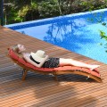 Folding Eucalyptus Outdoor Patio Lounge Chair - Gallery View 6 of 9