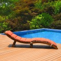 Folding Eucalyptus Outdoor Patio Lounge Chair - Gallery View 1 of 9