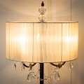 Elegant Sheer Shade Floor Lamp with Hanging Crystal LED Bulbs - Gallery View 5 of 9