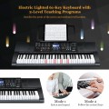 61-Key Electronic Keyboard Piano Set with Full Size Lighted Keys - Gallery View 8 of 9