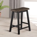 24 Inch Set of 2 Wood Counter Height Seat Stools for Kitchen Dining and Pub