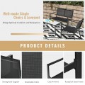 4 Pieces Patio Furniture Set Sofa Coffee Table Steel Frame Garden - Gallery View 11 of 13