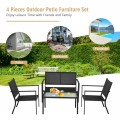 4 Pieces Patio Furniture Set Sofa Coffee Table Steel Frame Garden - Gallery View 13 of 13