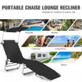 Adjustable Outdoor Recliner Chair with Canopy Shade