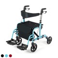 2-in-1 Adjustable Folding Handle Rollator Walker with Storage Space - Gallery View 26 of 35