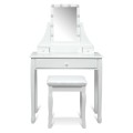10 LED Lighted Rotating Mirror and 3 Drawers Vanity Table Set with Cushioned Stool - Gallery View 32 of 36