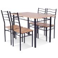5 Pieces Wood Metal Dining Table Set with 4 Chairs - Gallery View 4 of 26
