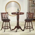 Set of 2 Wood Swivel Counter Height Dining Pub Bar Stools with PVC Cushioned Seat - Gallery View 1 of 20