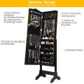 Mirrored Lockable Jewelry Cabinet Armoire Organizer Storage Box