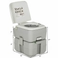 5.3 Gallon Portable Travel Toilet with Piston Pump Flush - Gallery View 4 of 11