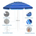 7.2 Feet Portable Outdoor Beach Umbrella with Sand Anchor and Tilt Mechanism