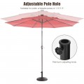 22Lbs Patio Resin Umbrella Base with Wicker Style for Outdoor Use - Gallery View 8 of 12