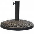 22Lbs Patio Resin Umbrella Base with Wicker Style for Outdoor Use - Gallery View 3 of 12