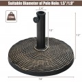 22Lbs Patio Resin Umbrella Base with Wicker Style for Outdoor Use - Gallery View 4 of 12