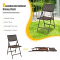Set of 2 Folding Patio Rattan Portable Dining Chairs - Gallery View 13 of 16
