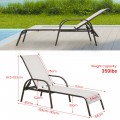 Adjustable Patio Chaise Folding Lounge Chair with Backrest - Gallery View 27 of 36
