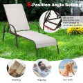Adjustable Patio Chaise Folding Lounge Chair with Backrest - Gallery View 25 of 36