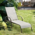 Adjustable Patio Chaise Folding Lounge Chair with Backrest - Gallery View 24 of 36
