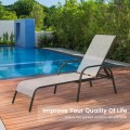 Adjustable Patio Chaise Folding Lounge Chair with Backrest - Gallery View 30 of 36