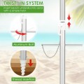 6.5 Feet Beach Umbrella with Sun Shade and Carry Bag without Weight Base - Gallery View 22 of 34