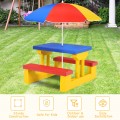 Kids Picnic Folding Table and Bench Set with Umbrella - Gallery View 2 of 22
