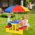 Kids Picnic Folding Table and Bench Set with Umbrella - Gallery View 1 of 22